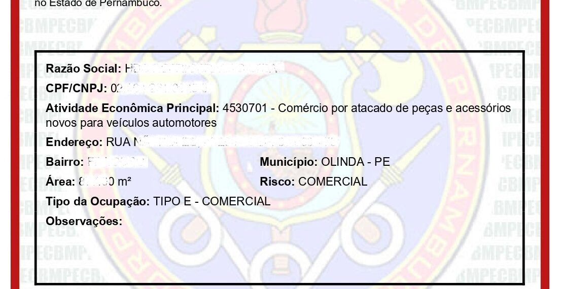 avcb, corpo de bombeiros, Pernambuco, regularização